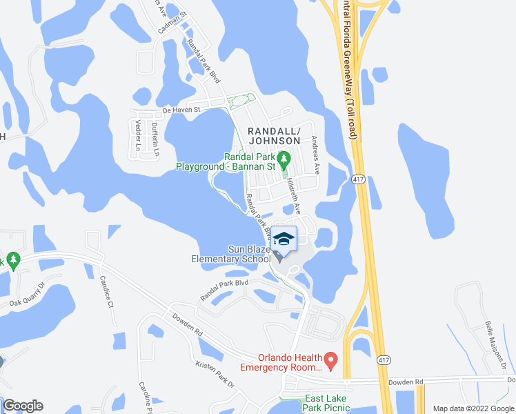 map of restaurants, bars, coffee shops, grocery stores, and more near 10510 Warlow Creek Street in Orlando