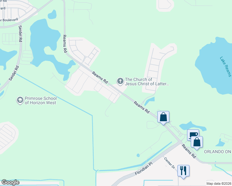 map of restaurants, bars, coffee shops, grocery stores, and more near 13327 Gorgona Isle Drive in Windermere