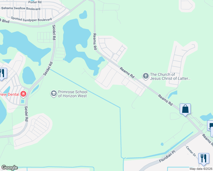 map of restaurants, bars, coffee shops, grocery stores, and more near 8367 Vivaro Isle Way in Windermere