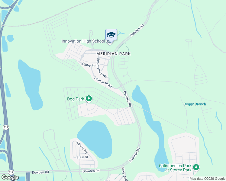 map of restaurants, bars, coffee shops, grocery stores, and more near 9504 Launch Point Road in Orlando