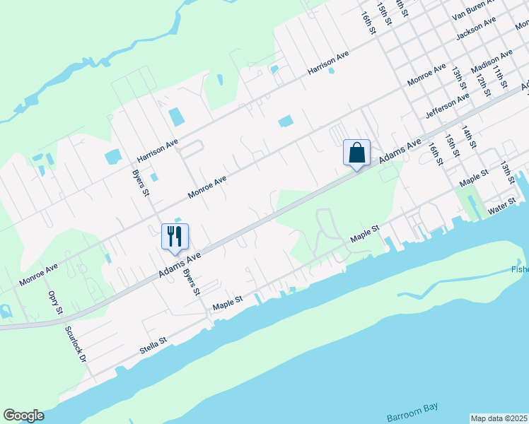 map of restaurants, bars, coffee shops, grocery stores, and more near 2244 Adams Street in Port O'Connor