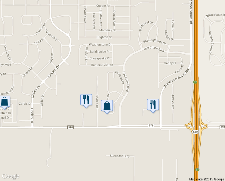 map of restaurants, bars, coffee shops, grocery stores, and more near 343 Fairmont Drive in Spring Hill