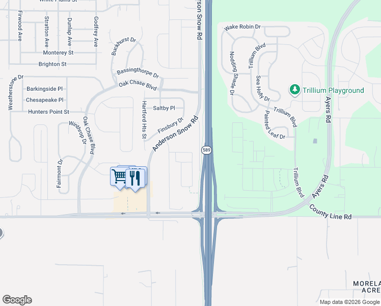 map of restaurants, bars, coffee shops, grocery stores, and more near 318 Anderson Snow Road in Spring Hill