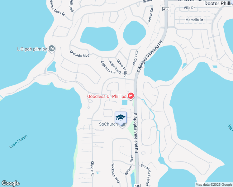 map of restaurants, bars, coffee shops, grocery stores, and more near 8709 Cypress Reserve Circle in Orlando