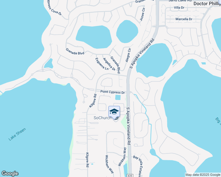 map of restaurants, bars, coffee shops, grocery stores, and more near 8709 Cypress Reserve Circle in Orlando