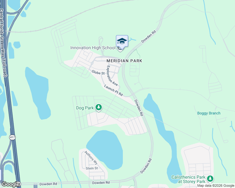 map of restaurants, bars, coffee shops, grocery stores, and more near 9504 Launch Point Road in Orlando