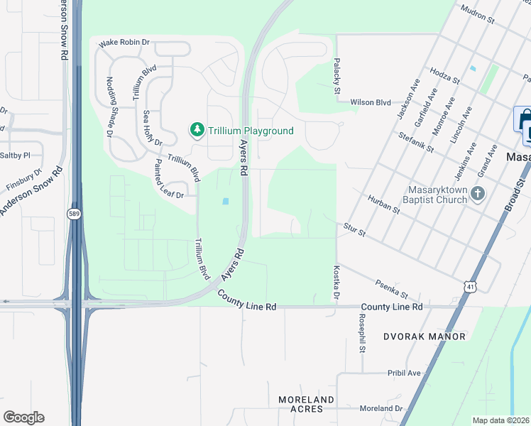 map of restaurants, bars, coffee shops, grocery stores, and more near 396 Korbus Road in Brooksville