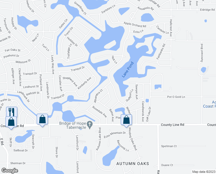 map of restaurants, bars, coffee shops, grocery stores, and more near 260 Glenlock Lane in Spring Hill