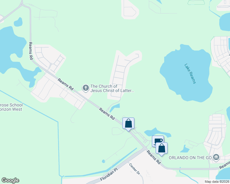 map of restaurants, bars, coffee shops, grocery stores, and more near 8725 Abbotsbury Drive in Windermere