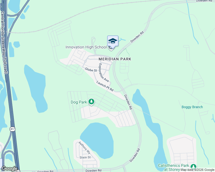 map of restaurants, bars, coffee shops, grocery stores, and more near 9504 Launch Point Road in Orlando