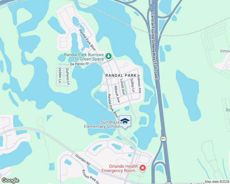 map of restaurants, bars, coffee shops, grocery stores, and more near 10536 Bannan Street in Orlando