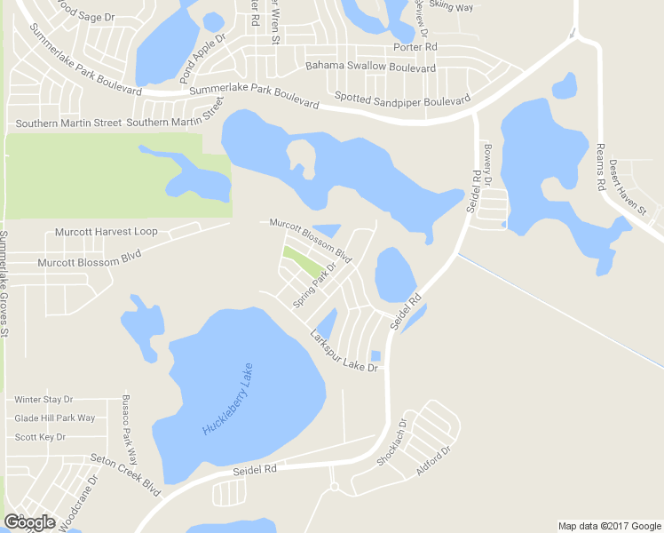 map of restaurants, bars, coffee shops, grocery stores, and more near Spring Park Drive in Winter Garden