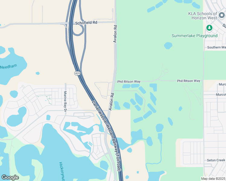 map of restaurants, bars, coffee shops, grocery stores, and more near 8566 Avalon Road in Winter Garden