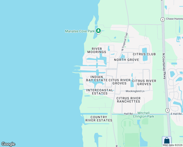 map of restaurants, bars, coffee shops, grocery stores, and more near 520 Apache Trail in Merritt Island