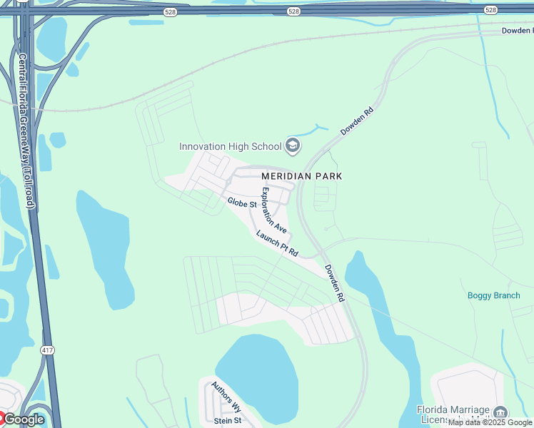 map of restaurants, bars, coffee shops, grocery stores, and more near Exploration Avenue in Orlando