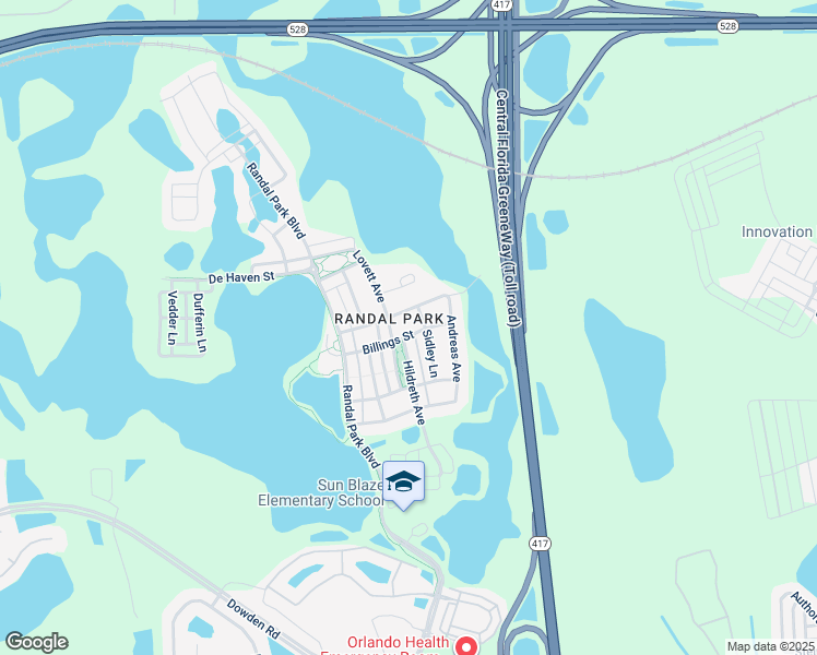 map of restaurants, bars, coffee shops, grocery stores, and more near 10629 Billings Street in Orlando