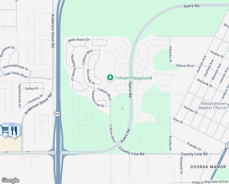 map of restaurants, bars, coffee shops, grocery stores, and more near 655 Alpine Thistle Drive in Brooksville