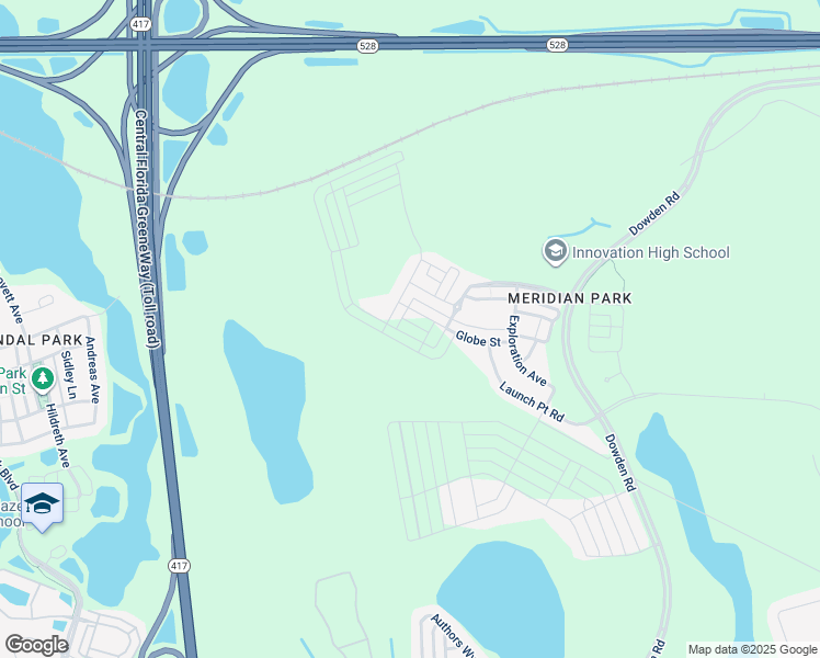 map of restaurants, bars, coffee shops, grocery stores, and more near Central Florida GreeneWay in Orlando