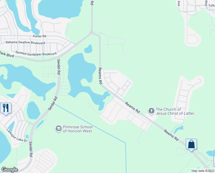 map of restaurants, bars, coffee shops, grocery stores, and more near 14324 Desert Haven Street in Windermere
