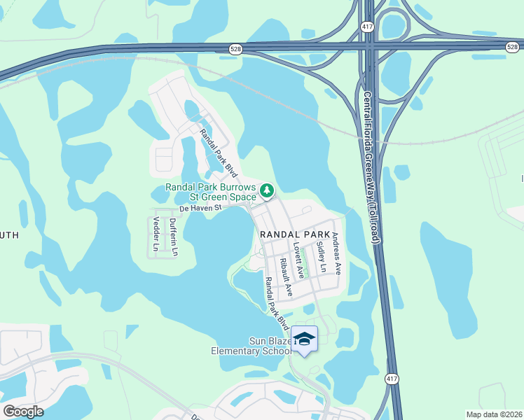 map of restaurants, bars, coffee shops, grocery stores, and more near 8402 Lovett Avenue in Orlando