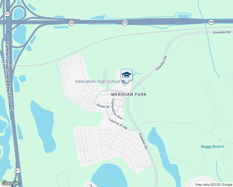 map of restaurants, bars, coffee shops, grocery stores, and more near 11874 Founders Street in Orlando