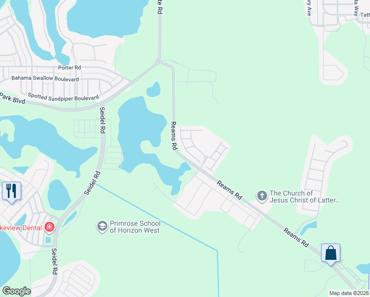 map of restaurants, bars, coffee shops, grocery stores, and more near Desert Haven Street in Windermere