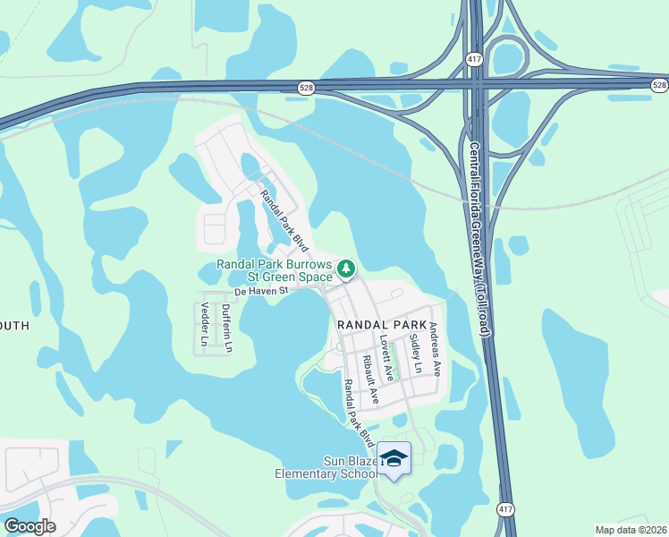 map of restaurants, bars, coffee shops, grocery stores, and more near 8395 Lovett Avenue in Orlando