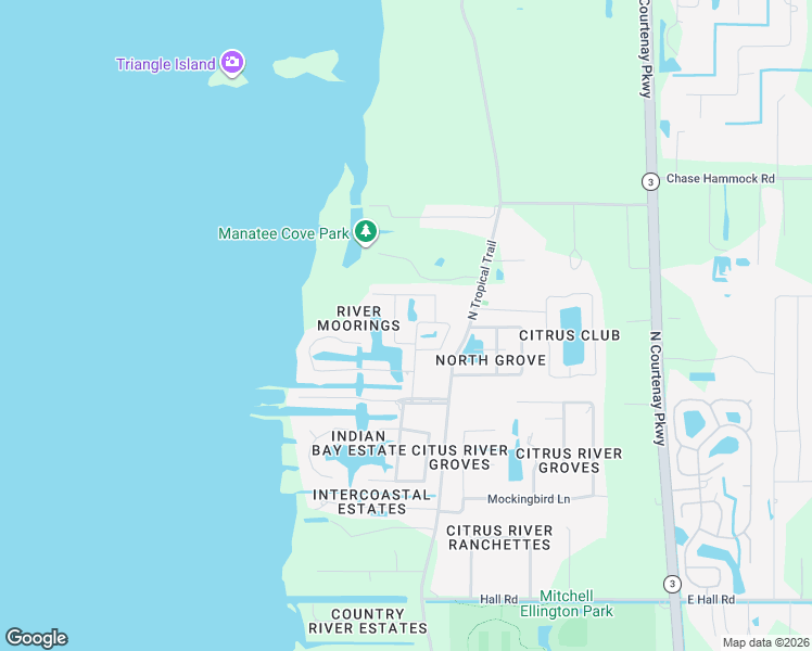 map of restaurants, bars, coffee shops, grocery stores, and more near 4795 Navaho Trail in Merritt Island
