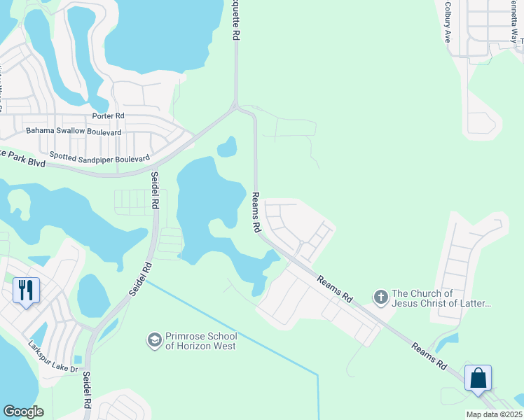 map of restaurants, bars, coffee shops, grocery stores, and more near 8230 Serenity Spring Drive in Windermere