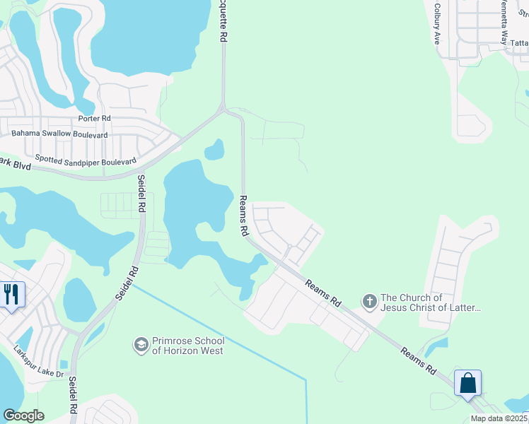 map of restaurants, bars, coffee shops, grocery stores, and more near 8230 Serenity Spring Drive in Windermere