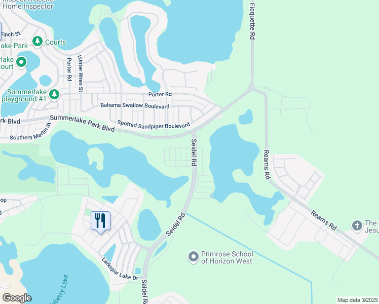 map of restaurants, bars, coffee shops, grocery stores, and more near 8061 Basilica Lane in Winter Garden