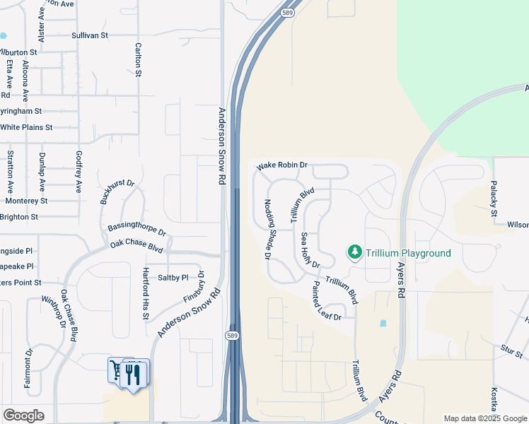 map of restaurants, bars, coffee shops, grocery stores, and more near 951 Nodding Shade Drive in Brooksville