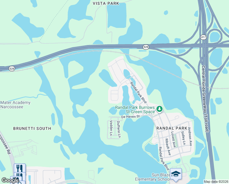 map of restaurants, bars, coffee shops, grocery stores, and more near 8048 Scagel Street in Orlando