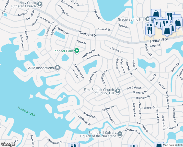 map of restaurants, bars, coffee shops, grocery stores, and more near 549 Edgehill Avenue in Spring Hill
