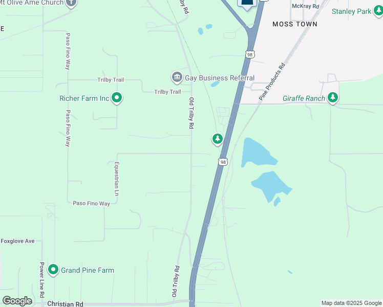 map of restaurants, bars, coffee shops, grocery stores, and more near 19401 Equestrian Lane in Dade City