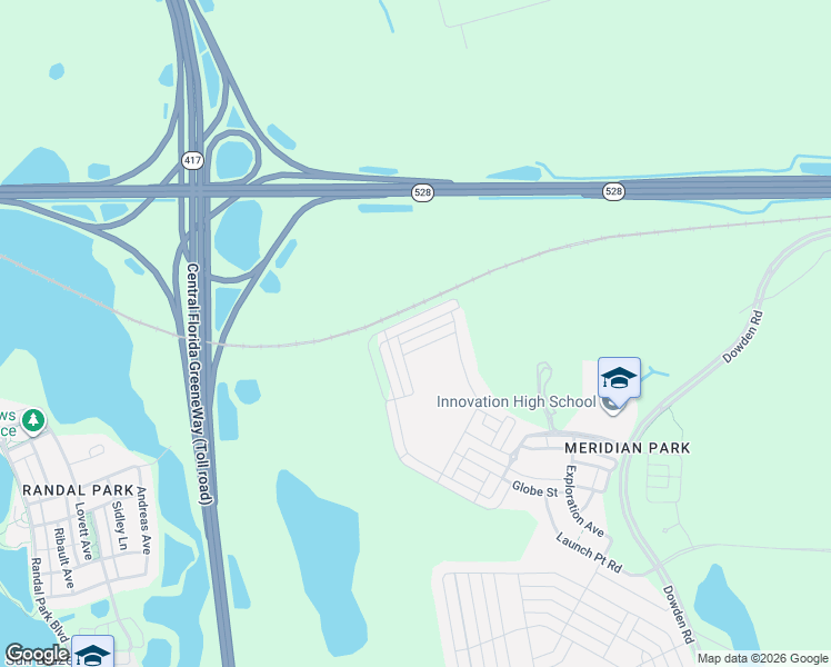 map of restaurants, bars, coffee shops, grocery stores, and more near 11542 Straits Way in Orlando