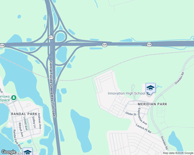 map of restaurants, bars, coffee shops, grocery stores, and more near Martin Andersen Beachline Expressway in Orlando