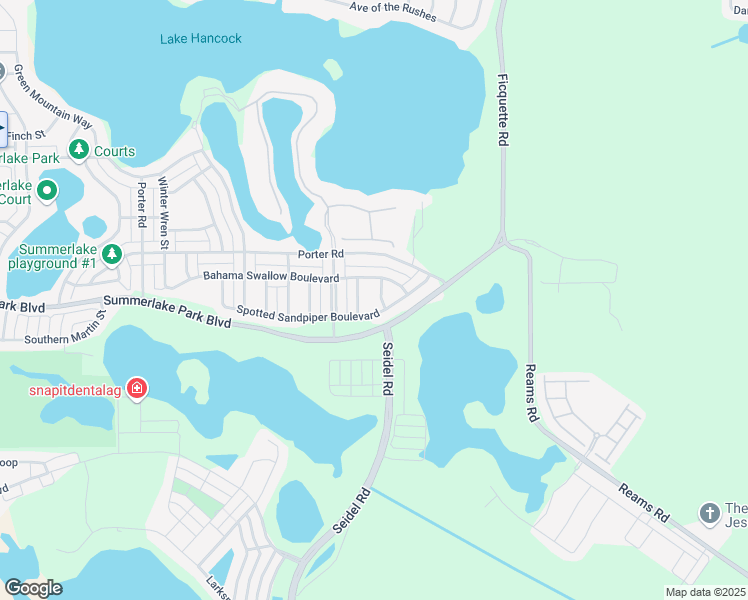 map of restaurants, bars, coffee shops, grocery stores, and more near 8124 Red Crossbill Street in Winter Garden