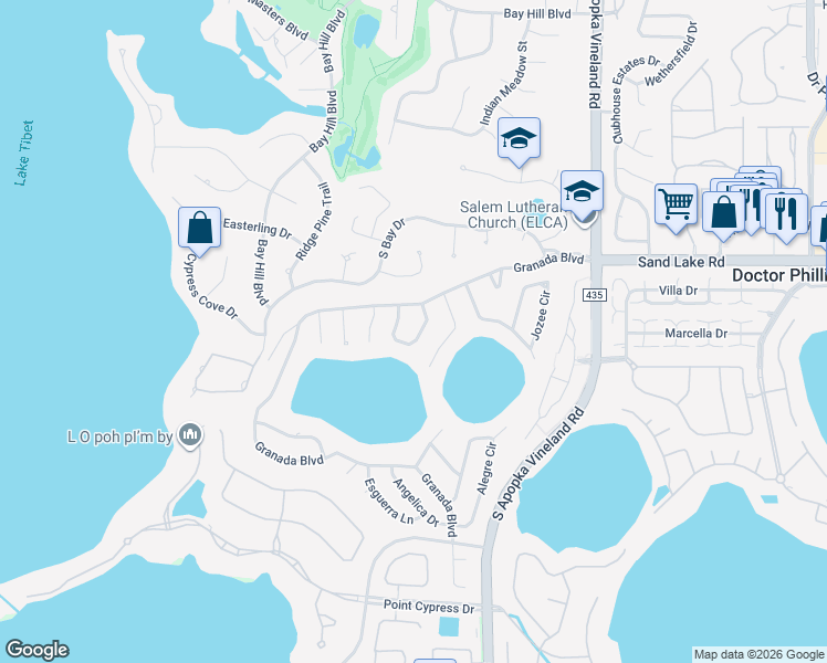 map of restaurants, bars, coffee shops, grocery stores, and more near 8030 Hook Circle in Orlando