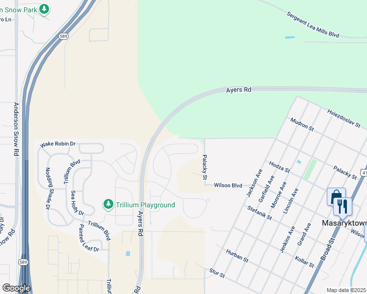 map of restaurants, bars, coffee shops, grocery stores, and more near 15486 Stone House Drive in Brooksville