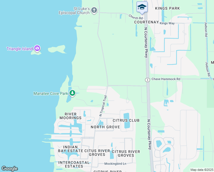 map of restaurants, bars, coffee shops, grocery stores, and more near 306 Treasure Lagoon Lane in Merritt Island