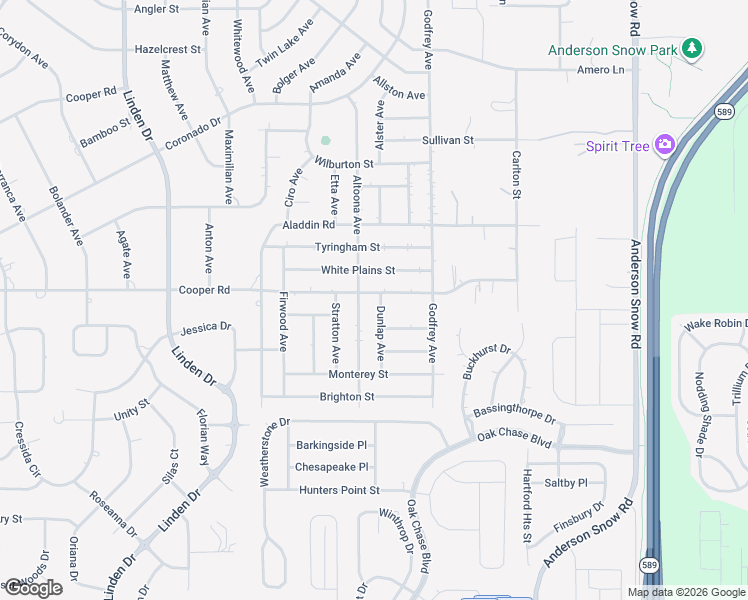 map of restaurants, bars, coffee shops, grocery stores, and more near 14027 Cooper Road in Spring Hill