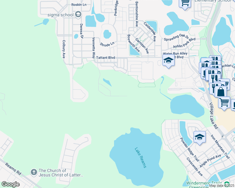 map of restaurants, bars, coffee shops, grocery stores, and more near 8135 Jailene Drive in Windermere