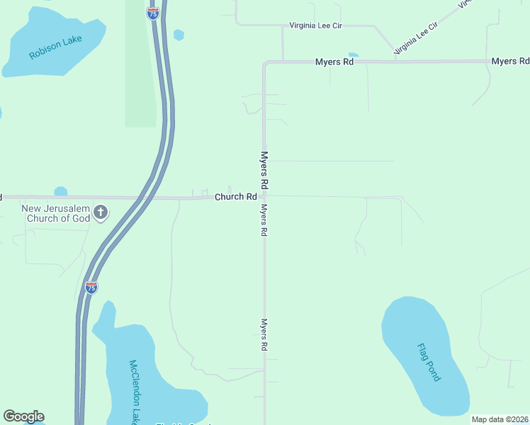 map of restaurants, bars, coffee shops, grocery stores, and more near 28156-28298 Church Road in Brooksville