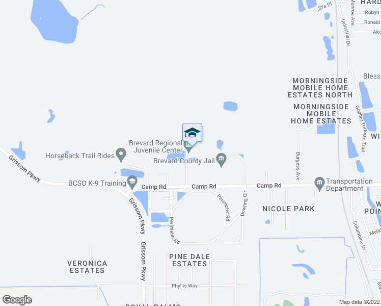 map of restaurants, bars, coffee shops, grocery stores, and more near 5225 Dewitt Avenue in Cocoa