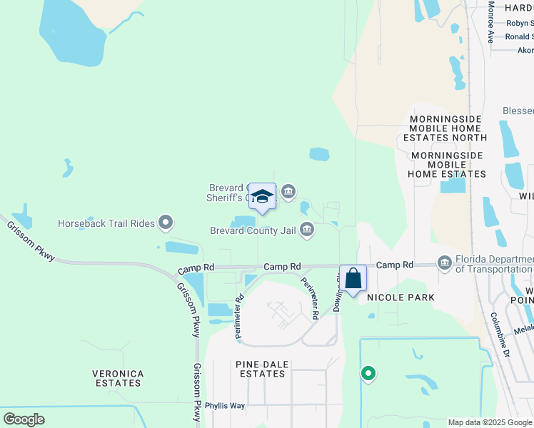 map of restaurants, bars, coffee shops, grocery stores, and more near 5225 Dewitt Avenue in Cocoa