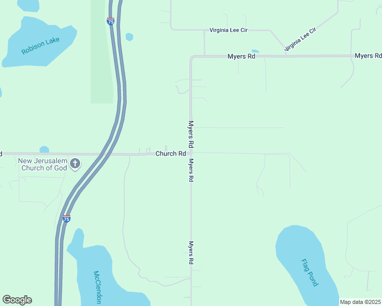 map of restaurants, bars, coffee shops, grocery stores, and more near 33629 Church Road in Brooksville