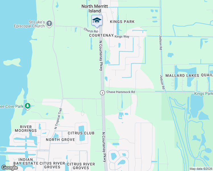 map of restaurants, bars, coffee shops, grocery stores, and more near 510 Chase Hammock Road in Merritt Island
