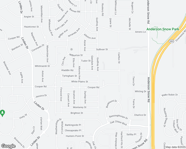 map of restaurants, bars, coffee shops, grocery stores, and more near 14041 Tyringham Street in Spring Hill