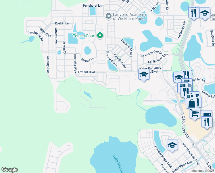 map of restaurants, bars, coffee shops, grocery stores, and more near 12694 Salomon Cove Drive in Windermere